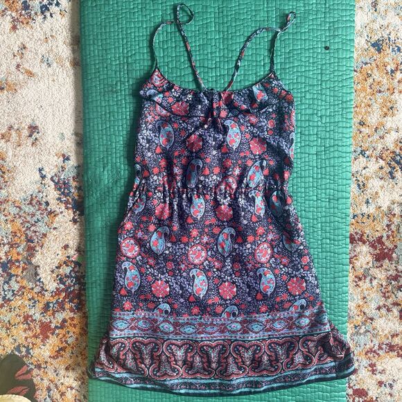 American Eagle Outfitters Dresses & Skirts - NEW Y2K American Eagle Paisley Midi Dress L Boho Fairy sun dress Pockets ruffle
